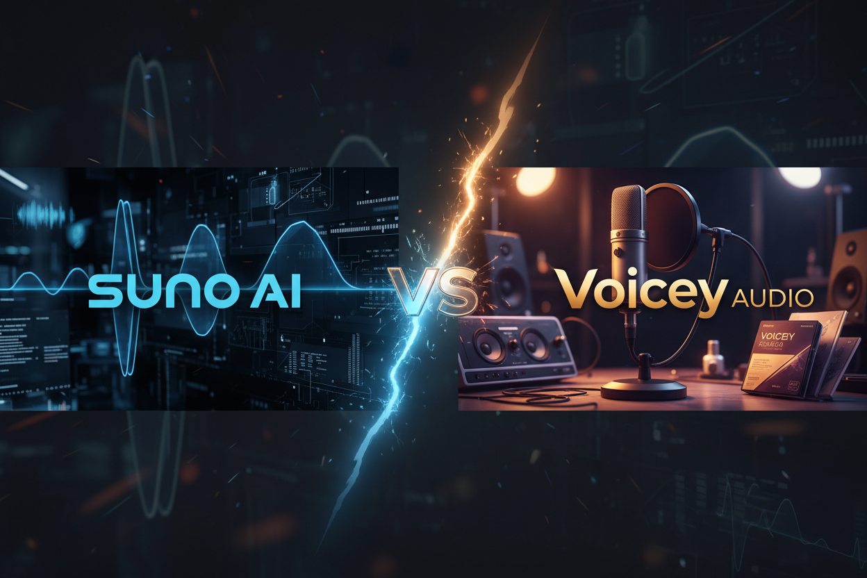 Confronto tra Suno AI e vocal chain Voicey Audio in una DAW